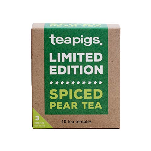 Teapigs Limited Edition Spiced Pear Tea Bags - Whole Leaf Herbal Infusion with Warming Winter Spices - Naturally Caffeine-Free - 10 Biodegradable Teabags (1 Pack)