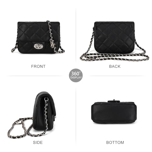 Mini sac à main matelassé avec finitions dorées et détails soignés