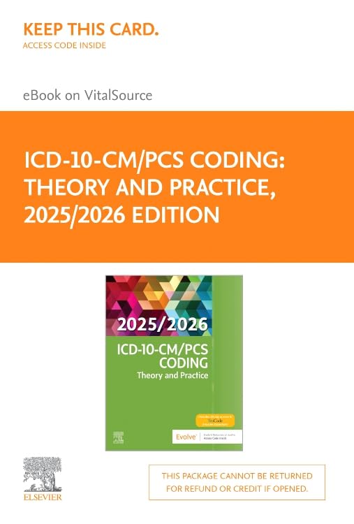 ICD-10-CM/PCS Coding: Theory and Practice, 2025/2026 Edition-Elsevier E-Book on VitalSource (Retail Access Card)