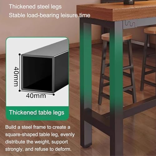 Mesa de bar alta de madera maciza, mesa de comedor estrecha con diseño empotrado para cocina, rincón de desayuno o balcón, muebles elegantes que ahorran espacio