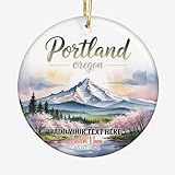 Personalized Ceramic Ornament – Portland - Oregon Travel Souvenir Keepsake – Custom Holiday Decoration, Unique Christmas Tree Ornament Gift for Travelers, Family, Friends, Halloween bouaHv