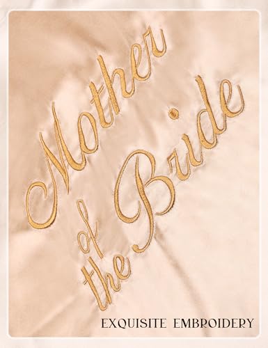 Image of EPLAZA Bride Robe for Wedding Day Set Bridal Robe Lace Trim Silky Embroidery Satin Kimono for Bridal Party