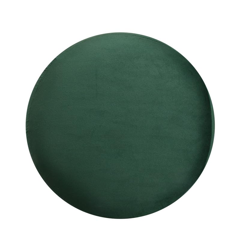 Smartkart Ottoman Pouffe Footstool for Living Room Ottoman Bench, Round Pouffe, Upholstered Velvet, Wooden Small & Large Sizes for Home Dcor, 16x16x16 Inch (Green) 1