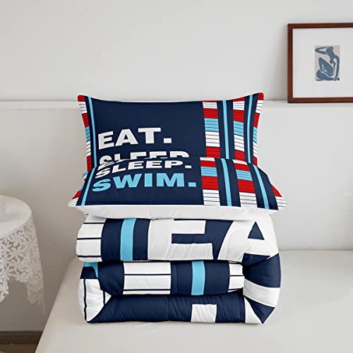 Image of Feelyou Kids Swimmer Bedding Set King Size 3Pcs for Boys Girls Teens