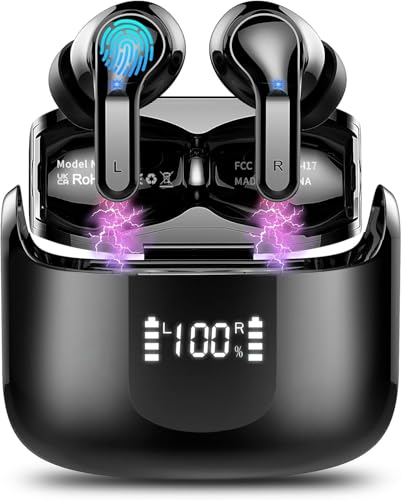 Bluetooth Kopfhörer, Kopfhörer Kabellos Bluetooth 5.3 In Ear Kopfhörer mit 4 Mikrofon, 2024 Neue...