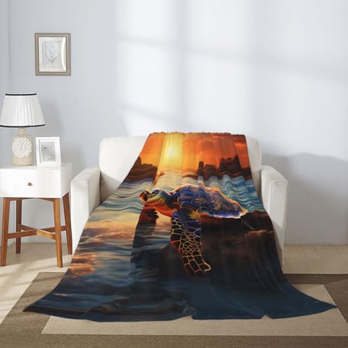 Couverture tortue de mer de qualité supérieure grand jeté de lit imprimé