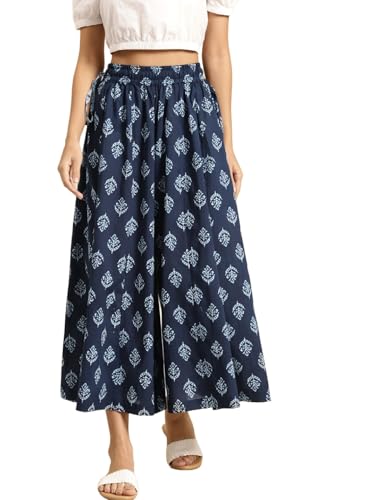 Image of TAG-7 Women Printed Flared Palazzos