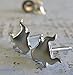 Bull Rodeo Stud Earrings Polished Sterling Silver Handmade in USA