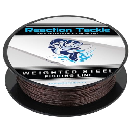 Reaction Tackle Weighted Stainless Steel Trolling Line 45LB- Premium...