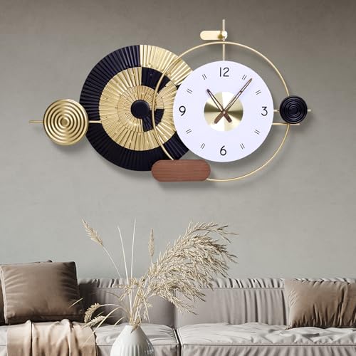 Tiuposr 36x21 Inch Decorative Wall Clock Battery Operated Silent Non-Ticking,