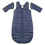baby deedee Sleep Nest Travel Quilted Baby Sleeping Bag Sack with Sleeves, Gray Skies, Medium (6-18 Months)