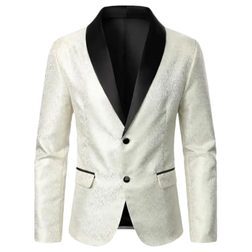 Men's Floral Texture Blazer Business Casual Style Top Wedding Men's Solid Suit Coat