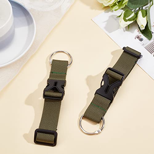 Image of GORGECRAFT 2Pcs Luggage Straps Coat Jacket Gripper Holder Suitcase Belt Clip Ring Hook Olive Drab Adjustable Belt Straps with Iron Hinged Rings and Plastic Release Buckle Polyester Travel Accessories