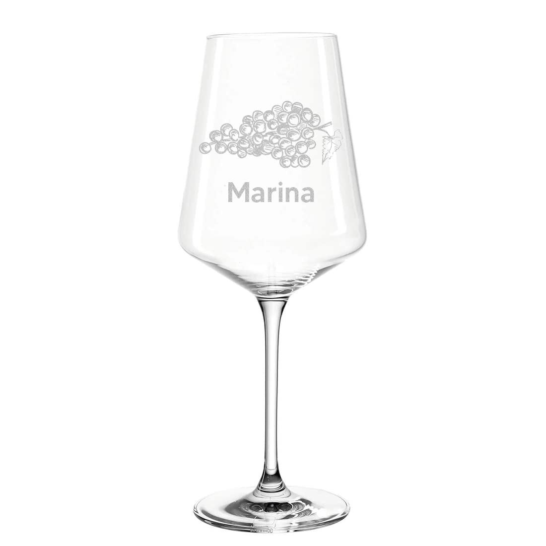 4-tlg Wein Geschenkset mit Gravur - Motiv Trauben - personalisiert - Inhalt 2x Weingläser 560 ml, 1x Holzkiste, 1x Rotweinflasche 700 ml - Weißwein - DIY - Frauen, Männer - wine, glass, gift