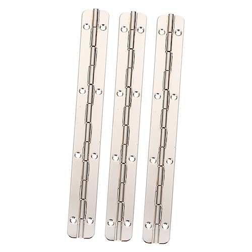 VILLFUL 3pcs 180 Piano Hinge Piano Boat Hinges Heavy Duty Hinges Door Cabinet Hinge Stand Cabinets Plywood Home Hinges Silver Decor Transparent Display Log Continuous Hinge Stainless Steel