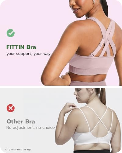 Image of FITTIN Adjustable Sports Bra for Large-Bust: Adjust Support for Workout | No More Settling Dial in Your Perfect Fit Full Coverage No Spillage for Gym & Yoga - for C-DDD Cup Plus Size Large Bust Women