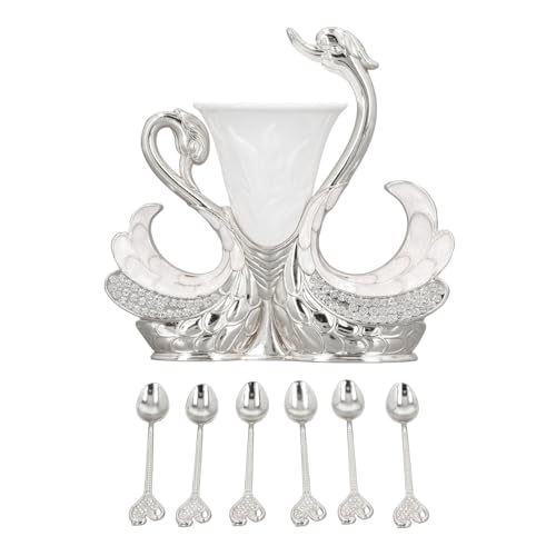 Cuillères à dessert à café avec support de base de cygne compact - 7