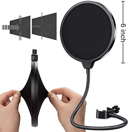Gleam Microphone Isolation Shield - Tripod Stand 2 Ft 6 Inch To 5 Ft 10 Inch Height Adjustable Stand Compatible W/Blue Yeti, At2020, Akg thumb #2