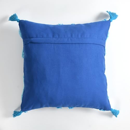 Image of Sofa Cushion Cover Cotton for Living Room Couch Soft Pillow Covers (Royal Blue, 16 inch x 16 inch)