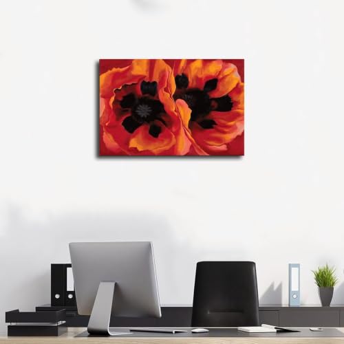 Impression sur toile coquelicots orientaux cadre bois