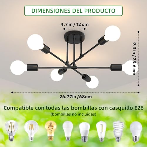 La Mejor Lista de Lámparas de araña comprados en linea. 20 Imagen adicional