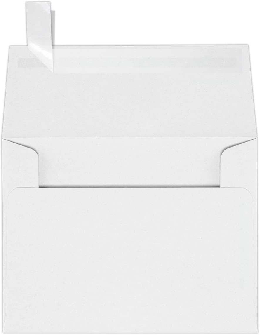 LUXPaper A2 Invitation Envelopes | Peel & Press | 4 3/8" x 5 3/4" | White | 24lb. Text | 250 Qty