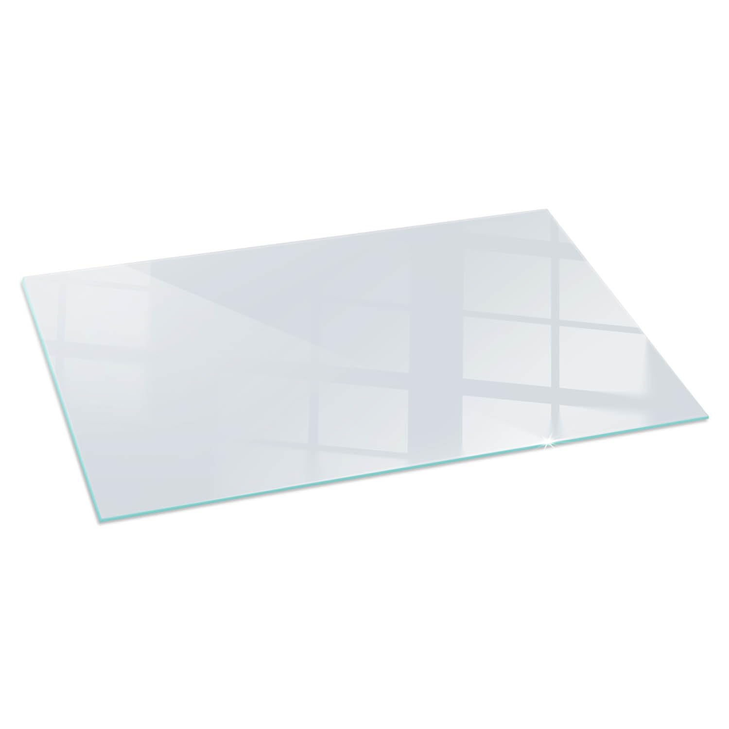 Verre Trempé de Cheminée 100x50 cm Résistant à la Chaleur Élégant Protecteur de Sol Plaque de Protection Contre Les Étincelles Imprimé Rectangular Base de Foyer - Couleur Blanche
