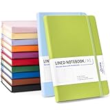 Dynta Lined Journal Notebooks for Women Men, 12 Pack A5 Hardcover Journals Bulk, 200 Pages/100 Sheets, 5.8 x 8.4 inch, 12 Colors, College Ruled Notebooks for Work, Writing, Note Taking