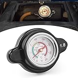 Prywog 1 PC Automobile High Pressure Radiator, Water Tank Cap with Thermometer, 1.8 Radiator Accessories, Universal for Most Cars (Black)