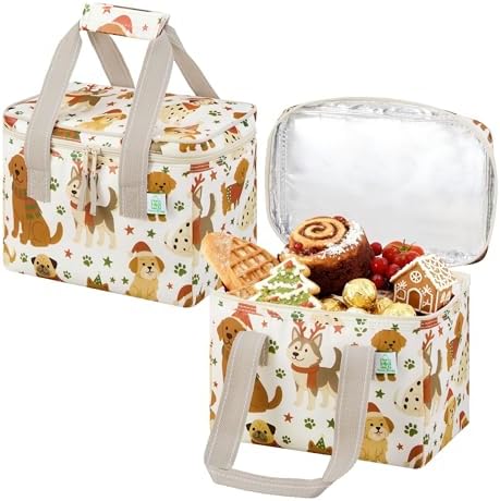 VENO 2 Pack Christmas Insulated Lunch Bag for Women Men, Reusable...