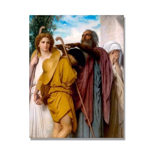 Tableau Adieu à son père de Bouguereau, impression sur toile 40x50cm sans cadre pour salon