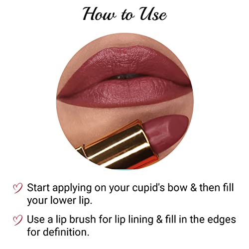 Image of Iba Long Stay Matte Lipstick for Women- M16 Rose Tan, 4g | Creamy Matte Finish & Smooth Texture | Long-Lasting | Hydrated Lips | Enriched with Vitamin E | Intense Colour & Highly Pigmented | Lip Makeup