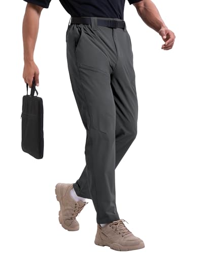 Arunlluta Hiking Pants Men Quick Dry Travel Pants for Men Stretch Work Pants Lightweight Mens Golf Pants Water Resistant Grey
