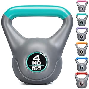 Core Balance Kettlebell Vinyl Coated Weight Lifting Strength Training Cardio Fitness Home Gym (1 x 2kg, 4kg, 6kg, 8kg, 10kg, or 12kg)