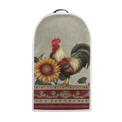 Image of Boho Sunflower Rooster Blender Cover for Kitchen Appliance Dust Cover for Food Processor,Stand Mixer,Coffee Maker,Juicer,Dustproof,Machine Washable