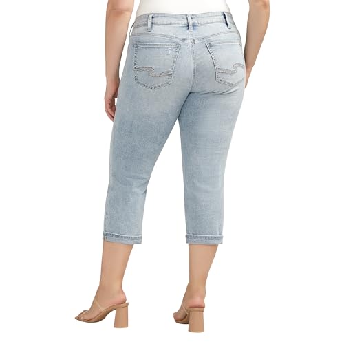Silver Jeans Co. Women's Plus Size Britt Low Rise Curvy Fit Capri Jeans-Legacy3