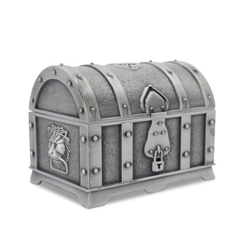 Barelove Joyero vintage de metal antiguo, organizador de almacenamiento de baratijas, estuche retro para anillos, aretes, collares, soporte de recuerdo para mujeres y niñas, regalo de cumpleaños,