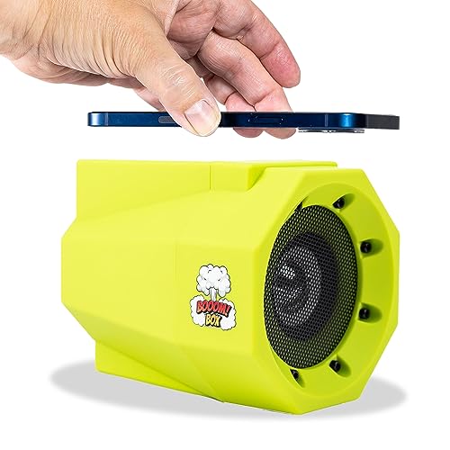Mad Man Phone Volume Amplifier Sound Booster - No Bluetooth or Cables Set Smartphone on Speaker to Amplify Audio Universally Compatible Works with Speakerphone Perfect for Seniors (Lime)