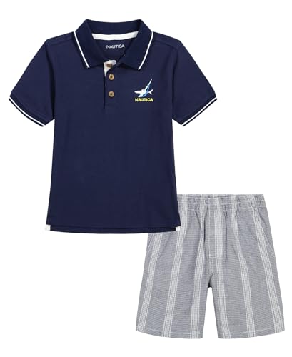 Image of Nautica Boys' Nautica 2 Piece Polo Woven Short Set