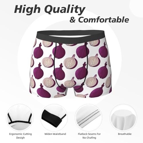 purple Onion Pattern Mens Underwear Boxer Briefs, Comfort Breathable Boxers For Men Regular2