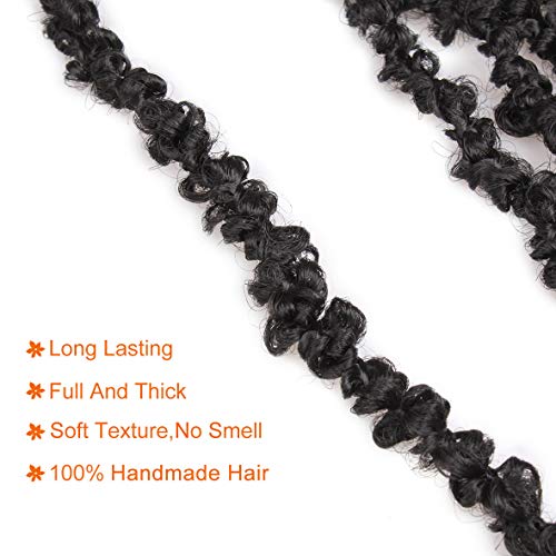 Zrq Butterfly Locs Crochet Hair Short 6 Packs Black Crochet Bob Hair 12 Inch Messy Distressed Faux Locs Crochet Braids Pre-Twisted Soft Locs Hair For Women #1B #TOP3