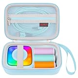 Elonbo Carrying Case for Lebt Mini Sticker Pocket Printer, Portable Thermal Label Printer Travel Bag, Label Maker Machine Storage Holder, Mesh Pocket Fits Label Paper Rolls Tape, Blue
