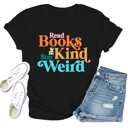 Image of Book Shirts for Women Book Lover T-Shirt Reading Tee Teacher Tops