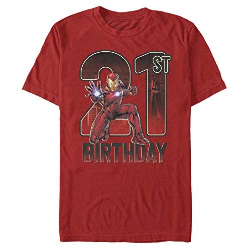 T-shirt Iron Man Marvel pour homme : haut à col rond et manches courtes pour fan de comics