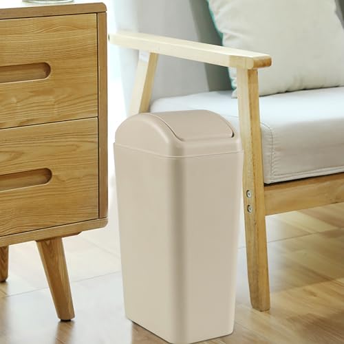 Caneca de Basura Plástica Slim 3.2 Gal Khaki 14L miniatura 3
