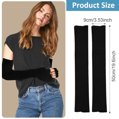 PALAY® Hand Warmer Arm Warmers for Women, Y2K Hand Warmers for Women, Winter Knit Arm Sleeves Gloves for Teen Girls, Fashion Long Fingerless Gloves for Daily, Party, Hip Hop (All Season Use)