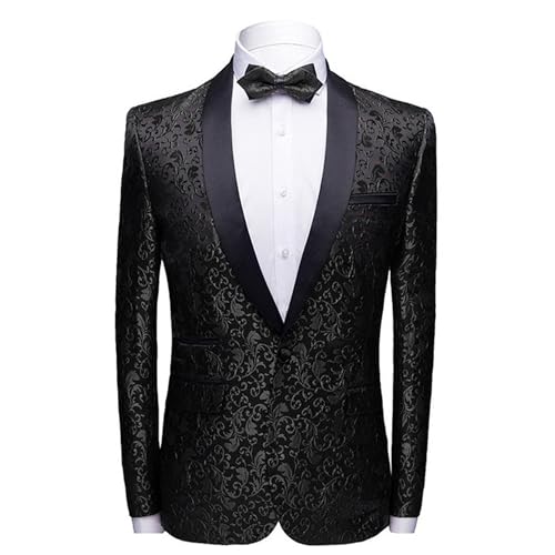Veste de mariée homme en jacquard floral pour prom et fête