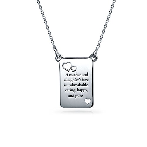 Collier pendentif cœur argent .925 gravé symbole unique du lien éternel mère-fille