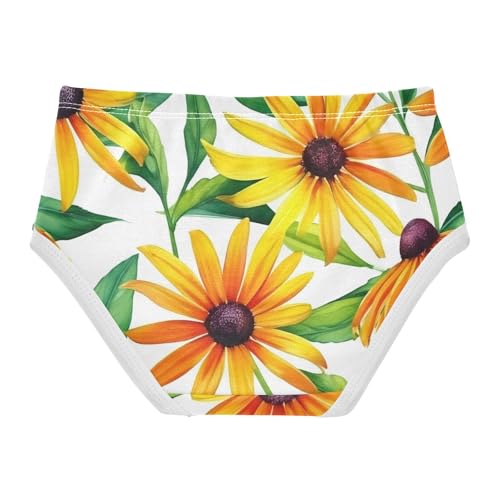Yellow Orange Rudbeckia Daisies Floral Toddler Underwear Custom 2t Cotton Little Girl Panties Animal Underpants Briefs2