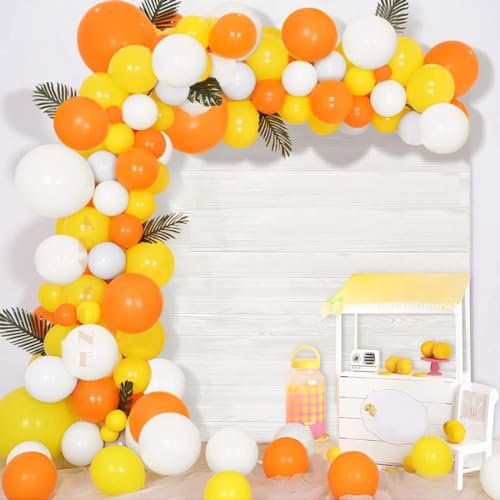 Image of ARV ZONE Orange Yellow White Balloon Arch Kit, 63 pcs Orange Balloons Garland Kit for Birthday Wedding Anniversary Baby Shower Valentine Welcome Party Decoration (Orange Yellow Multi Theme Garland)